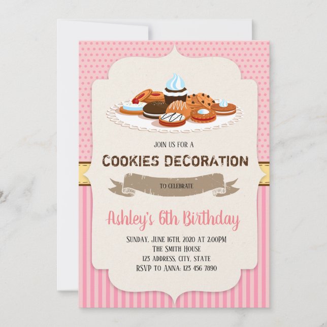 Invitation à une soirée de décoration de biscuits (Devant)
