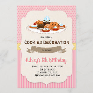 Invitation à une soirée de décoration de biscuits