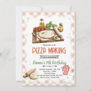 Invitation à une soirée de fabrication de pizzas