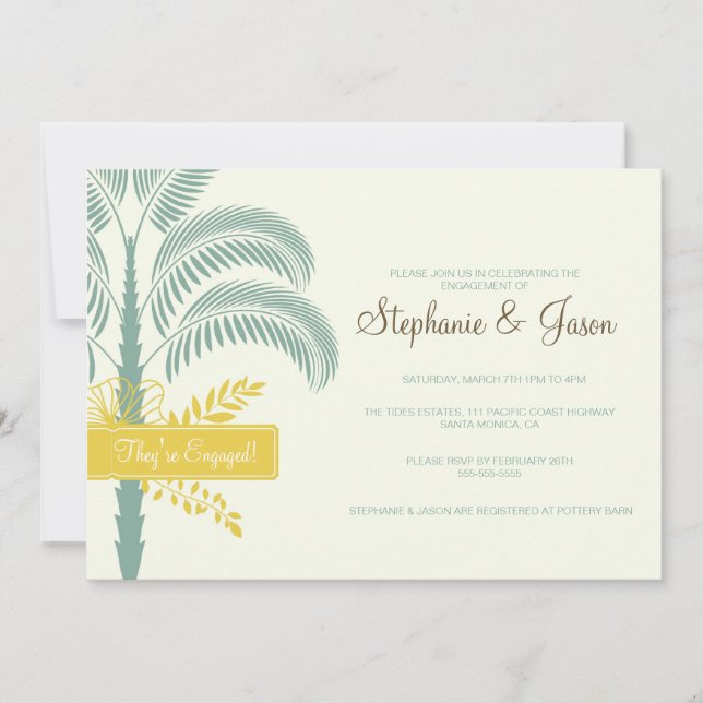 Invitation à une soirée de fiançailles élégante po (Devant)