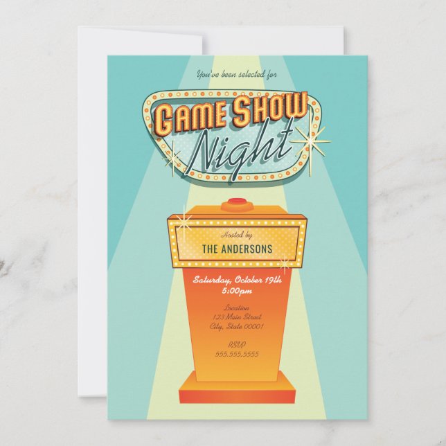 Invitation à une soirée de game Show (Devant)