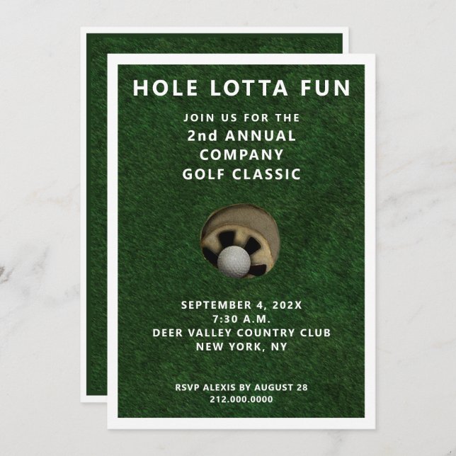 Invitation à une soirée de golf (Devant / Derrière)