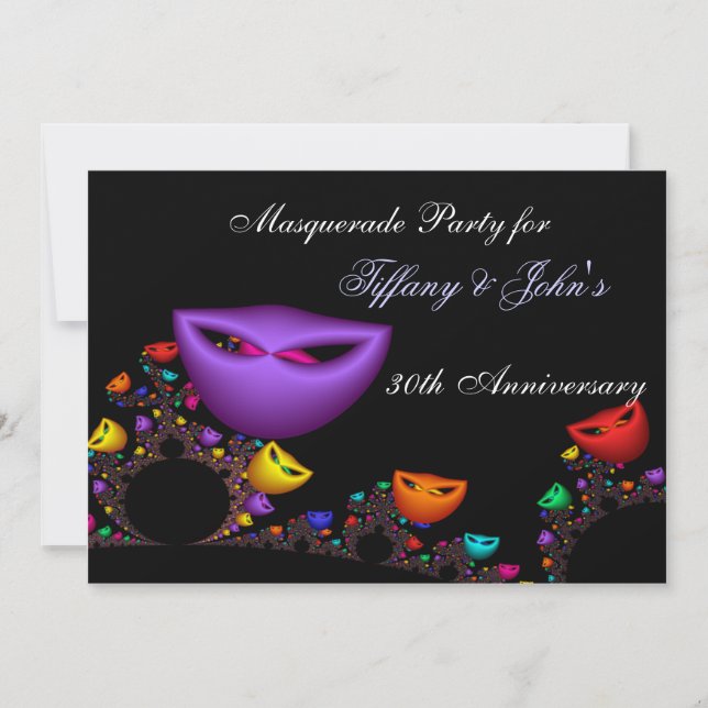 Invitation à une soirée de masquerade Fantastique (Devant)
