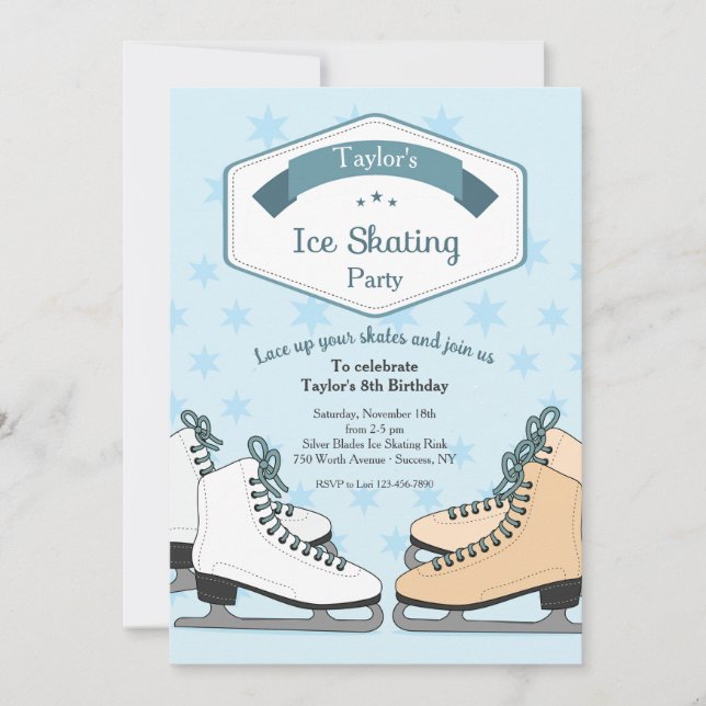 Invitation à une soirée de patinage sur glace (Devant)