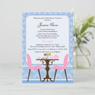 Invitation à une soirée de thé Damask élégant