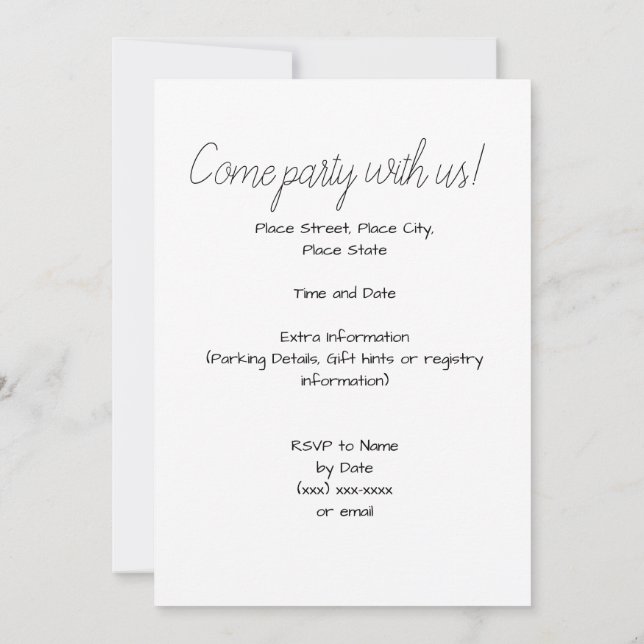 Invitation à une soirée de voltige équestre (Dos)