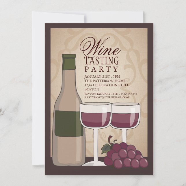 Invitation à une soirée dégustation de vins (Devant)