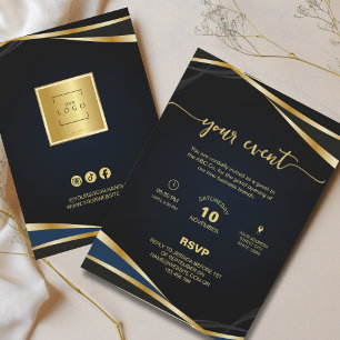 Invitation à une soirée d'entreprise élégante Or e