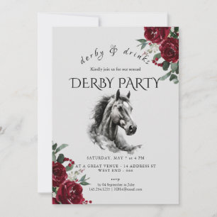 Invitation à une soirée Derby et Boissons Vintage