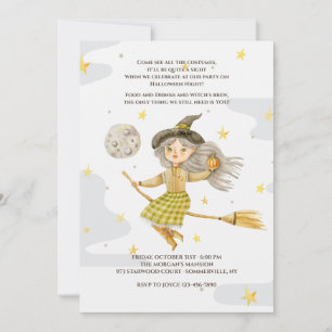 Invitation à une soirée d'Halloween de sorcière