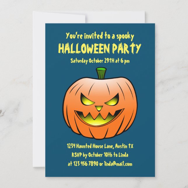 Invitation à une soirée d'Halloween effrayante (Devant)