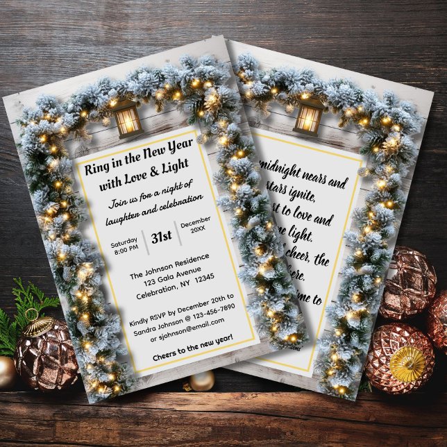 Invitation à une soirée du Nouvel An rustique (Créateur téléchargé)