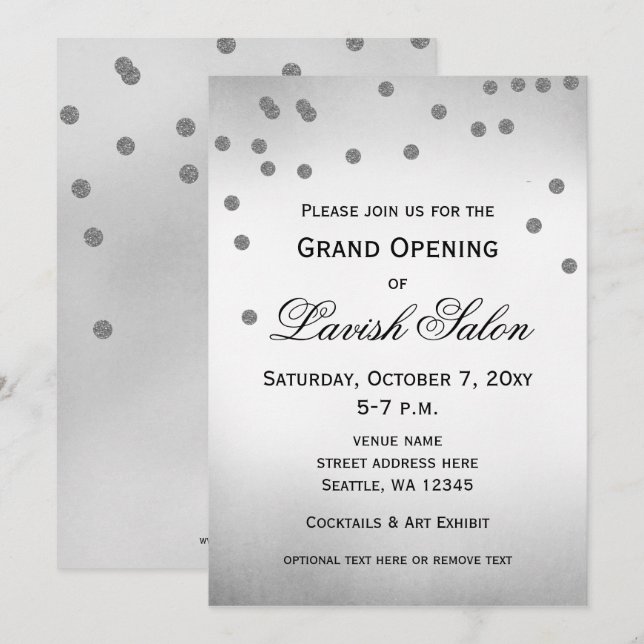 Invitation à une soirée élégante Silver Corporate (Devant / Derrière)