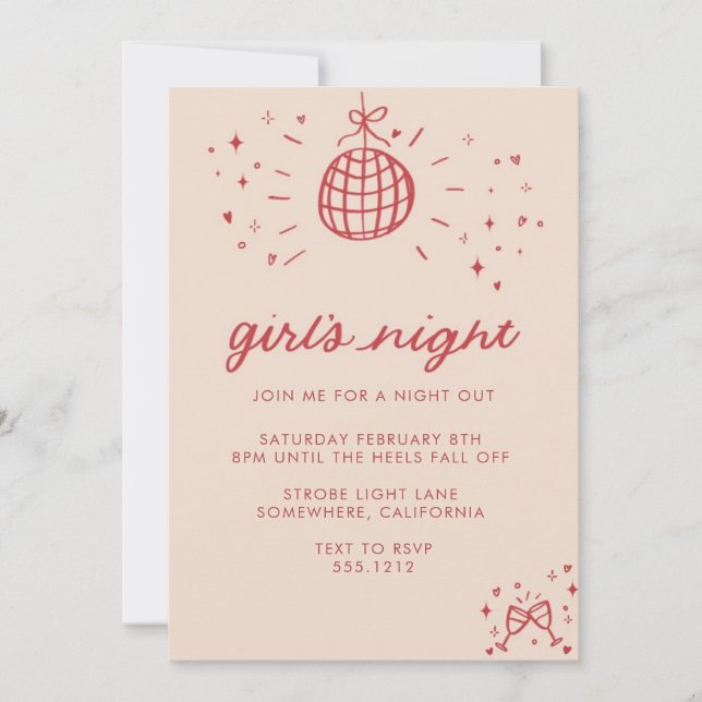 INVITATION À UNE SOIRÉE ENTRE FILLES (Devant)