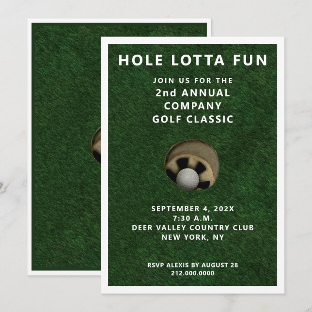 Invitation à une soirée golf (Devant / Derrière)