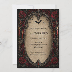 Invitation à une soirée Halloween Vampire Vintage