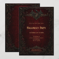 Invitation à une soirée Halloween Vampire Vintage