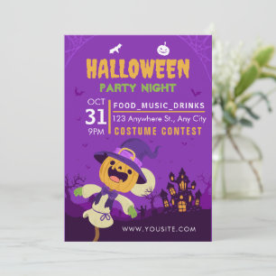 Invitation à une soirée Halloween vintage, soirée 