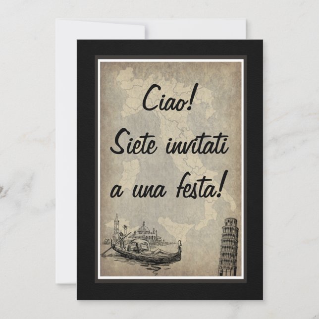 Invitation à une soirée italienne (Devant)