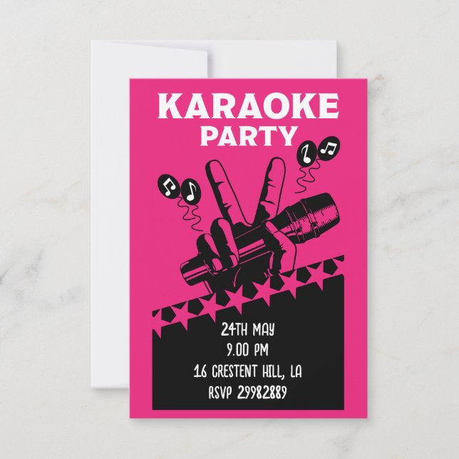 Invitation à une soirée karaoke (Devant)