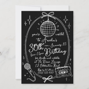Invitation à une soirée karaoke pour 30 ans Rétro