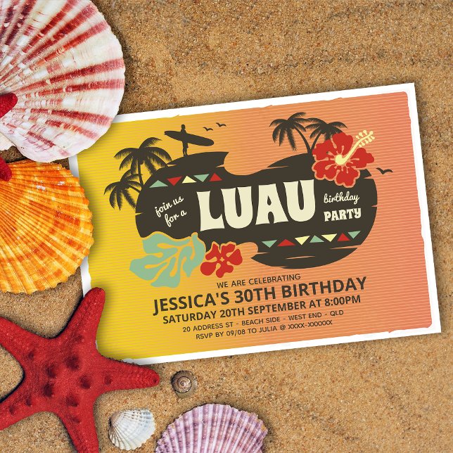 Invitation à une soirée Luau à Hawaï  (Créateur téléchargé)