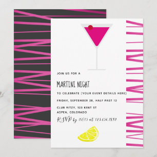 Invitation à une soirée Martini Cocktail