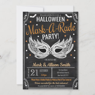 Invitation à une soirée masquée Halloween