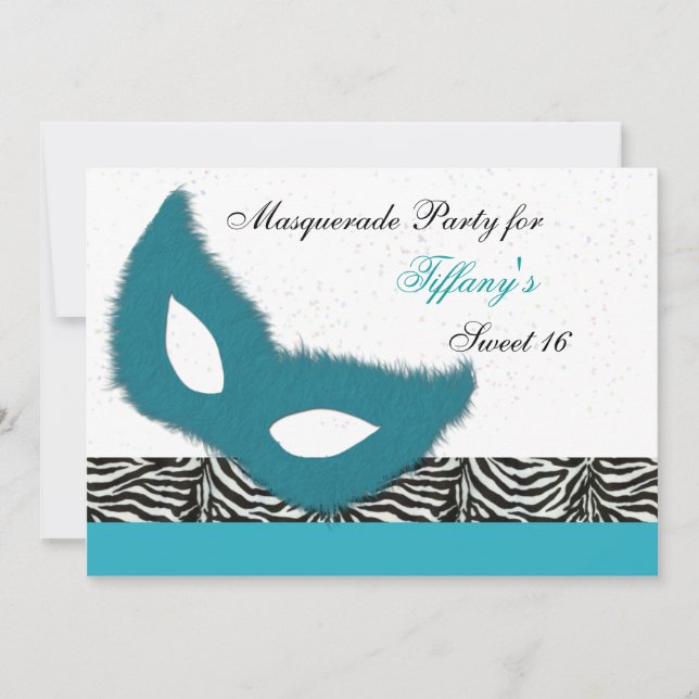 Invitation à une soirée masquée pour les 16 ans (Devant)