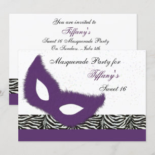 Invitation à une soirée masquée pour les 16 ans