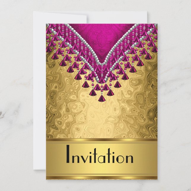 Invitation à une soirée or et violet (Devant)