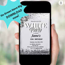 Invitation à une soirée ou une fête tout en blanc