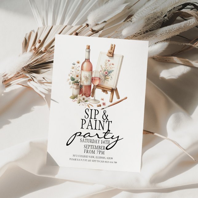 Invitation à une soirée peinture et boissons (Créateur téléchargé)