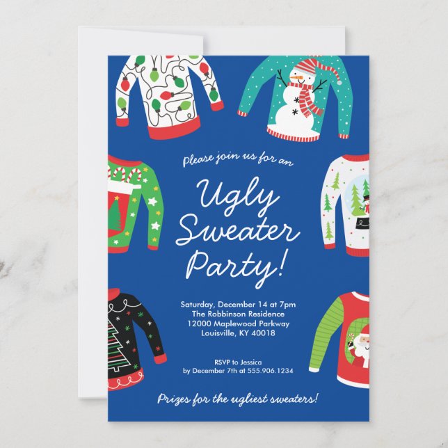 Invitation à une soirée pull de Noël laid (Devant)