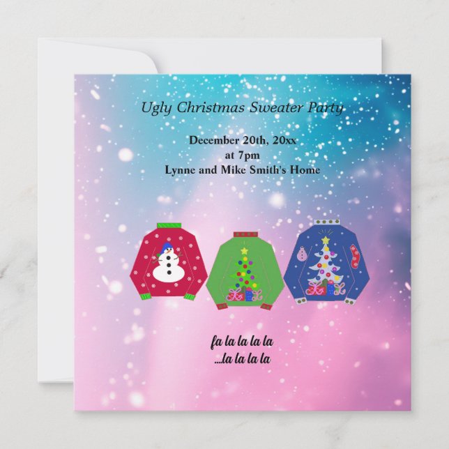 Invitation à une soirée pull de Noël laid (Devant)