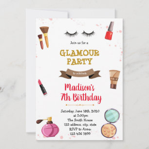 Invitation à une soirée pyjama au spa de maquillag