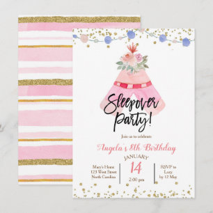 Invitation à une soirée pyjama sous tipi