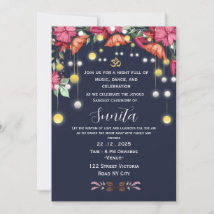 Invitation à une soirée Sangeet de mariage indien