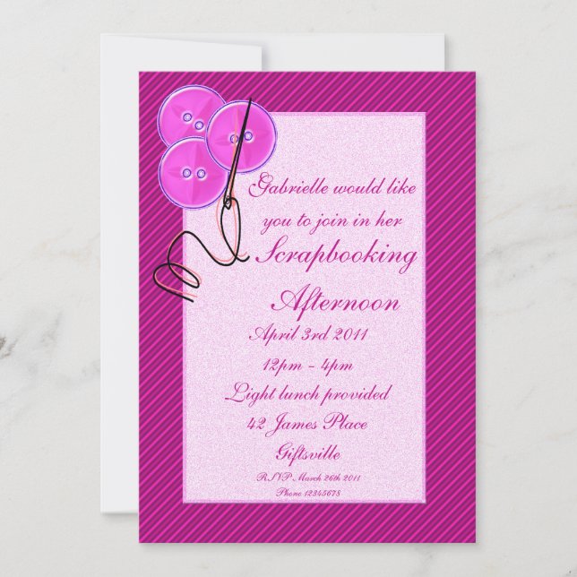 Invitation à une soirée scrapbooking/artisanat (Devant)