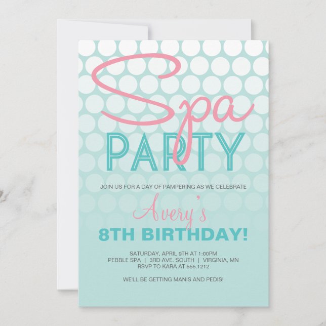 Invitation à une soirée spa (Devant)
