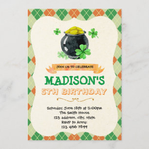 Invitation à une soirée sur le thème irlandais