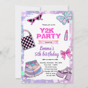 Invitation à une soirée sur le thème Y2K girly