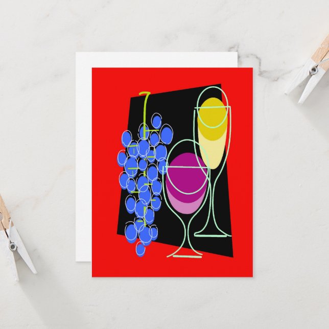 Invitation à une soirée vinicole, ajoutez et modif (Devant/Arrière en situation)