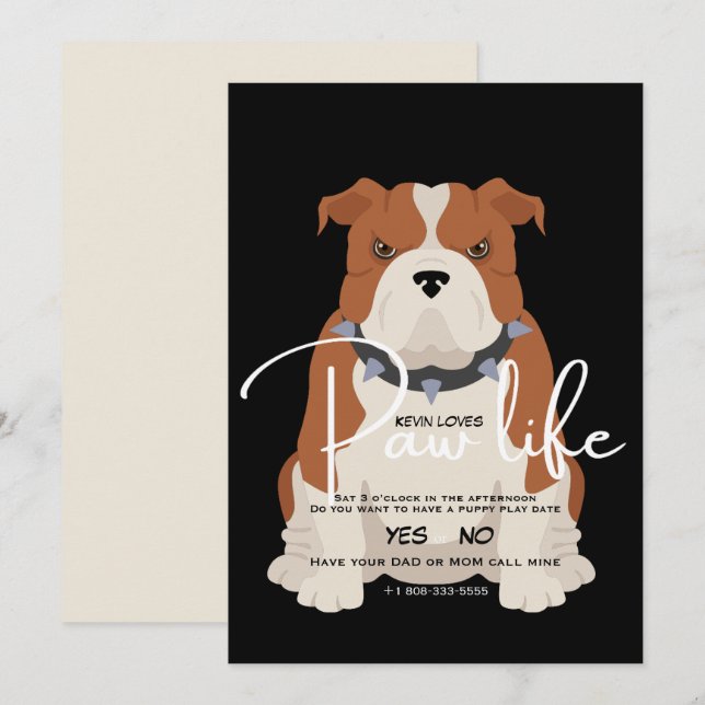 Invitation à une sortie Bulldog (Devant / Derrière)
