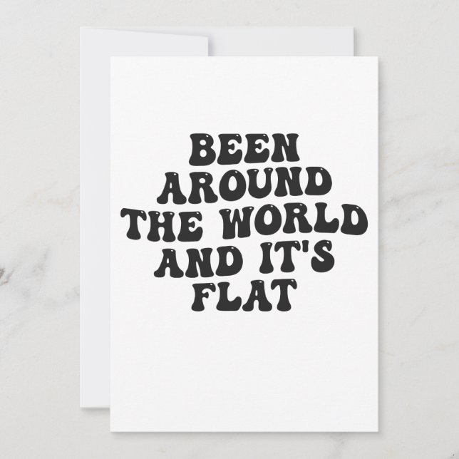 Invitation A Voyagé Autour du Monde et C'est Plat Cadeau Drôl (Devant)