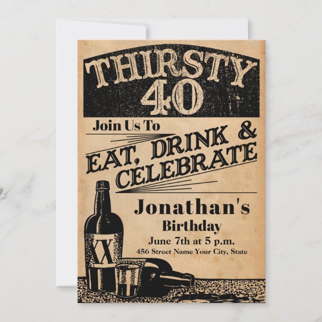 Invitation à Whiskey 40e anniversaire (Devant)