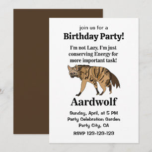 Invitation Aardwolf Hyena Spirit Animal Anniversaire