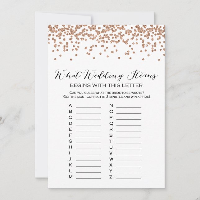 Invitation ABC Mariage Articles Rose Gold Fête des mariées Je (Devant)