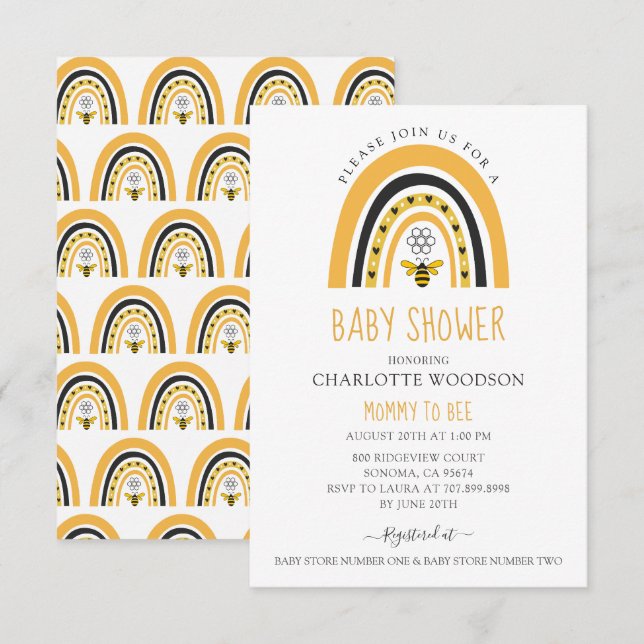 Invitation Abee Baby shower Maman À Être (Devant / Derrière)