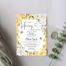Abeille Un Petit Baby shower Floral Blanc